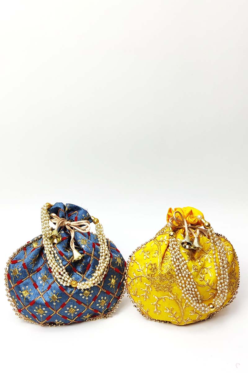 Set Of 2 Beautiful Zardosi Work Potli Bag - Mc251530